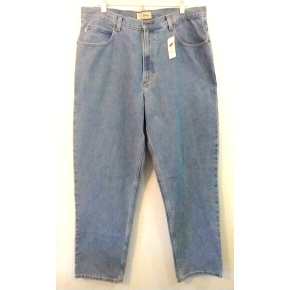 LL Bean Men's Jeans Relaxed Fit Straight Leg Faded Denim Cotton - 38 x 32  NWT - Picture 1 of 9